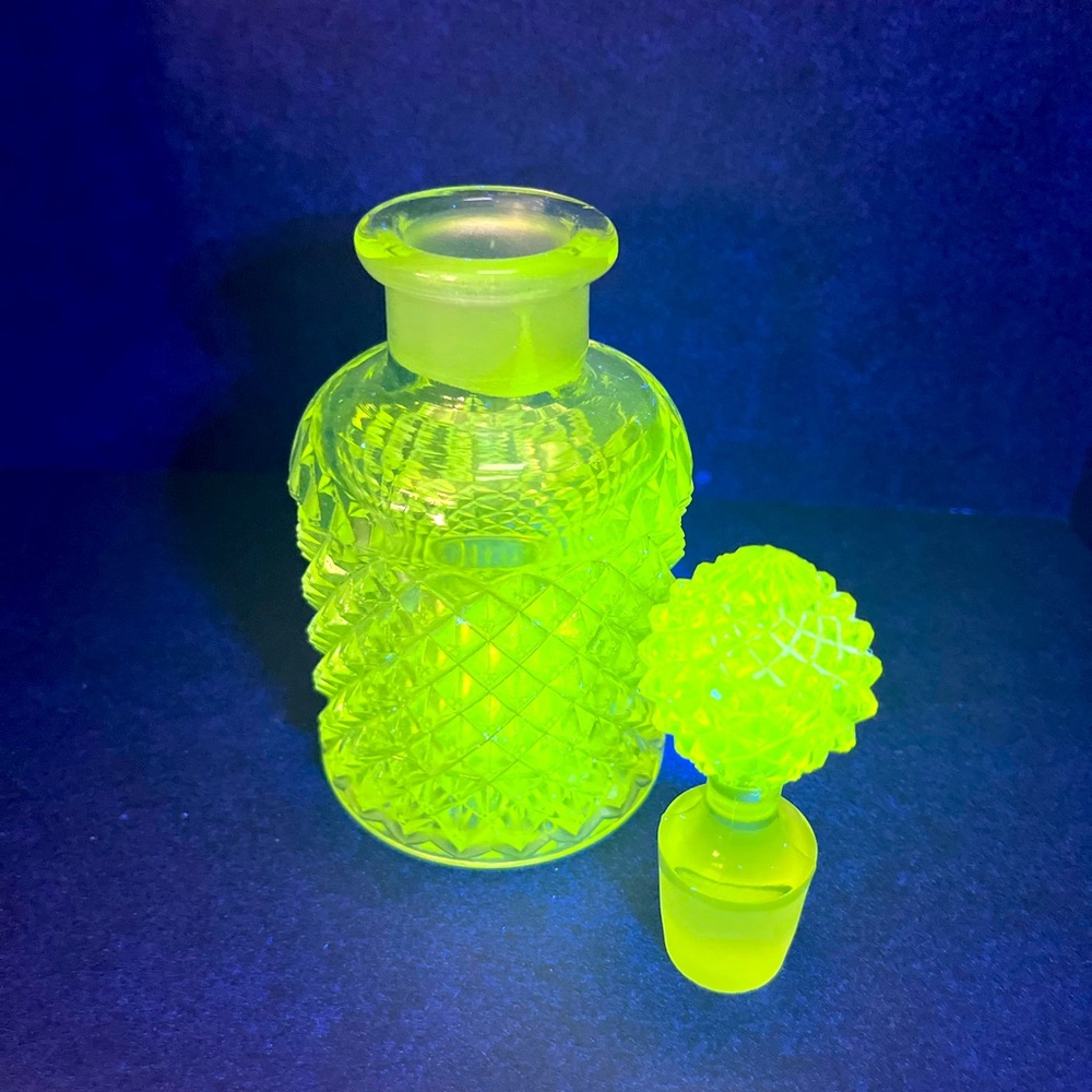 Depression glass perfume bottle